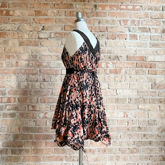 Abstract Print Dress with Beaded Detail - Picture 10 of 16